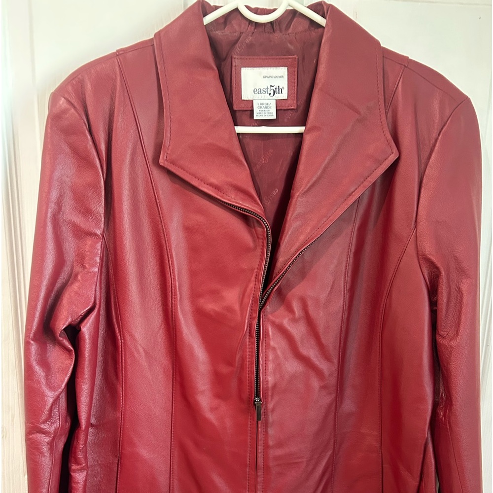 East 5th Red Genuine Leather Jacket